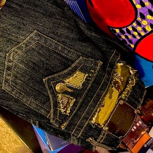 Like new Red Rivet trendy army jeans w/studs